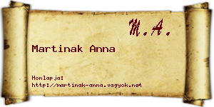 Martinak Anna névjegykártya